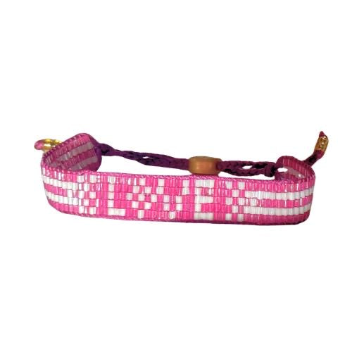 Seed Bead Love Bracelet - Fuchsia Pink Love Is Project