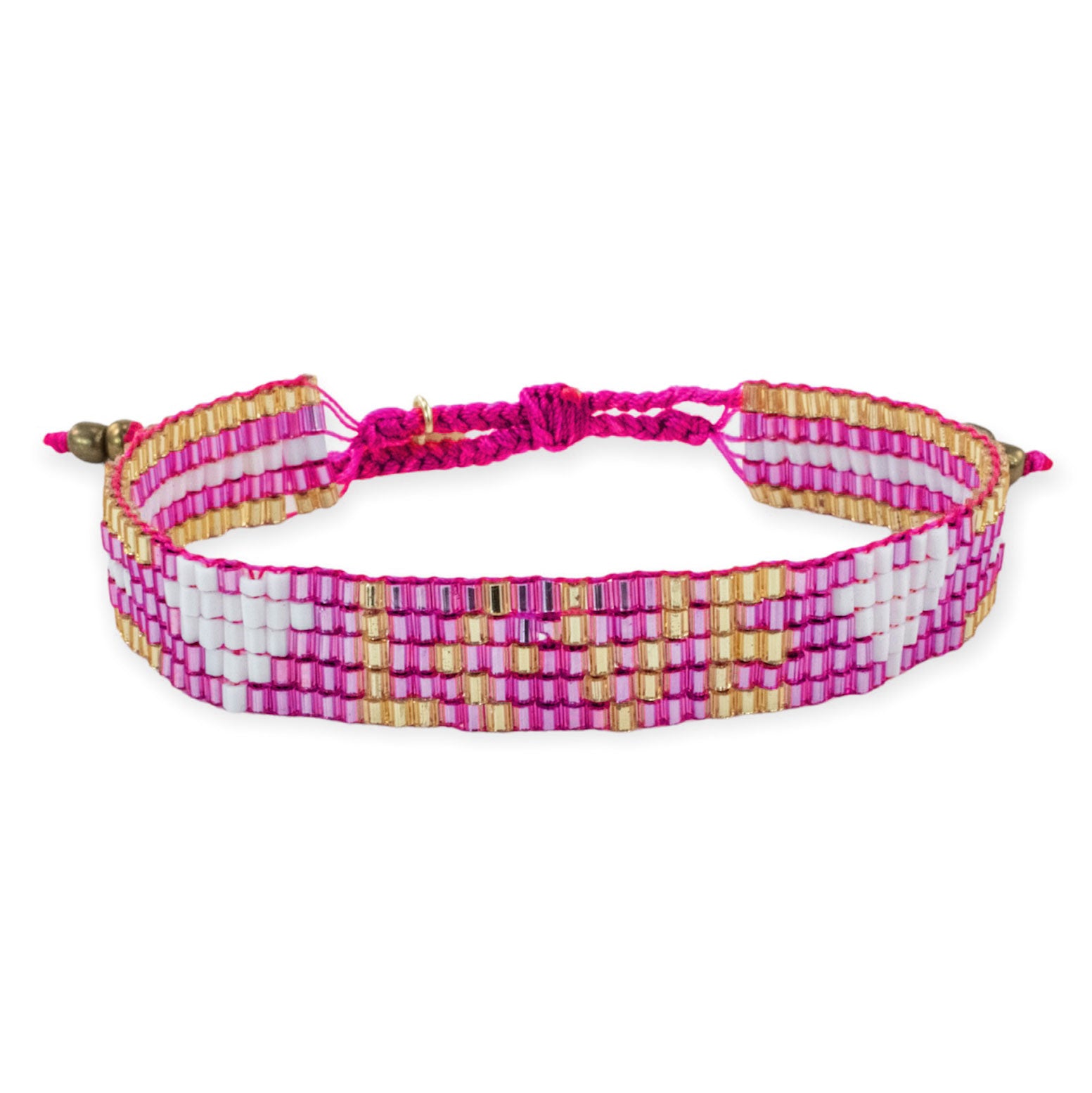 Boho Chic 4-Strand Melon & Seed Bead Bracelet Kit (Pink Rose) –