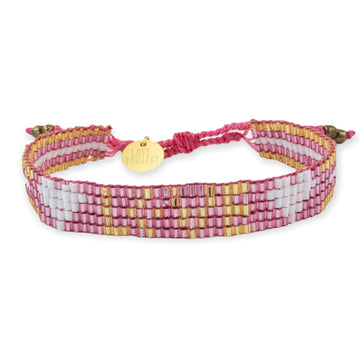 Seed Bead LOVE with Hearts Bracelet - Quartz - Love Is Project