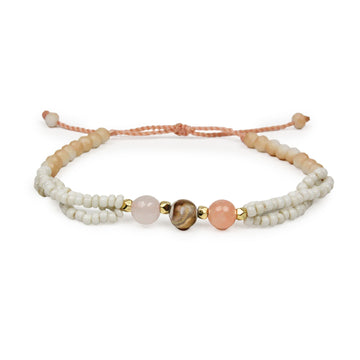 Third Eye Beaded Bracelet - Peach - Love Is Project