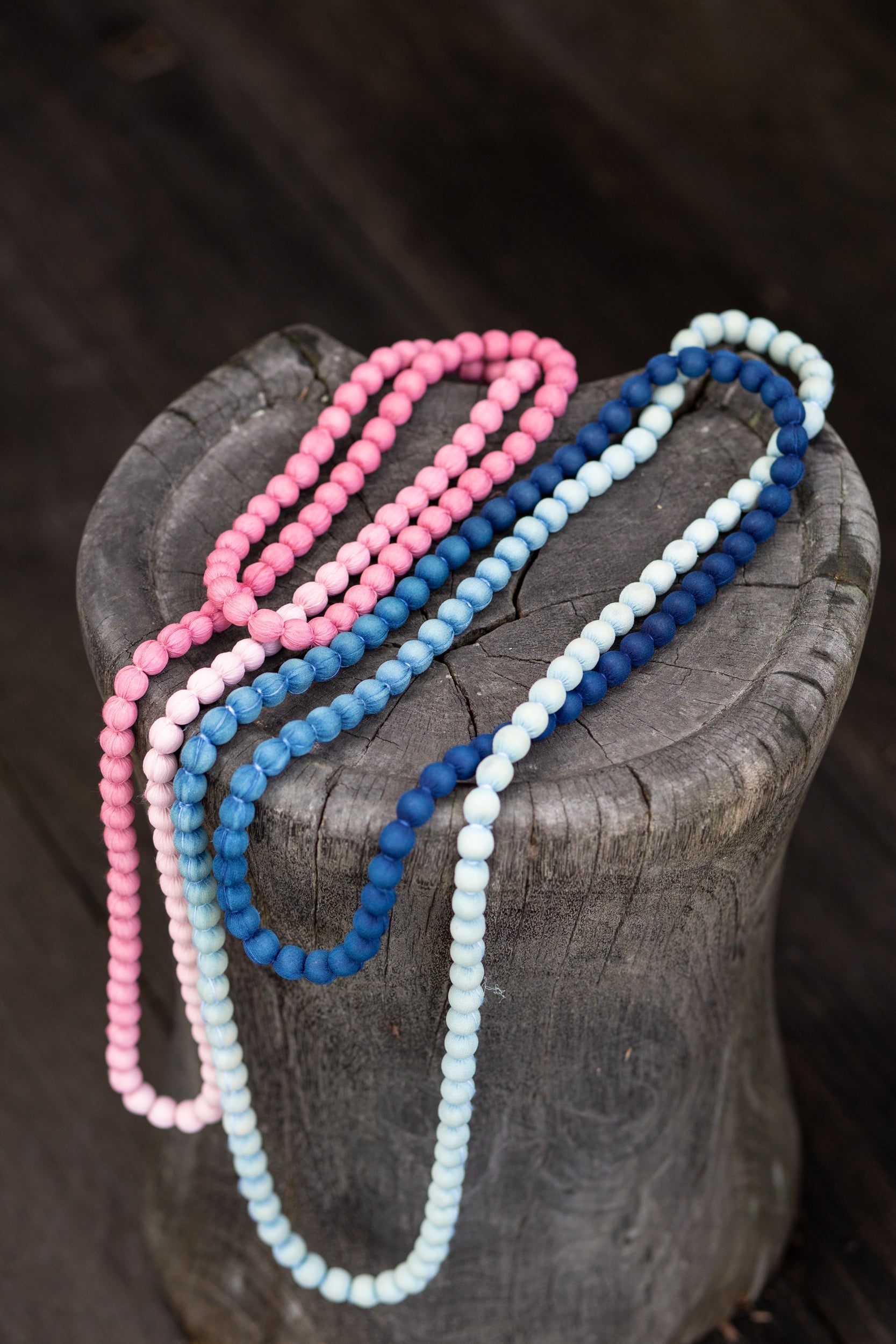 Boho Silk Wrap Statement Necklace - Blue Love Is Project