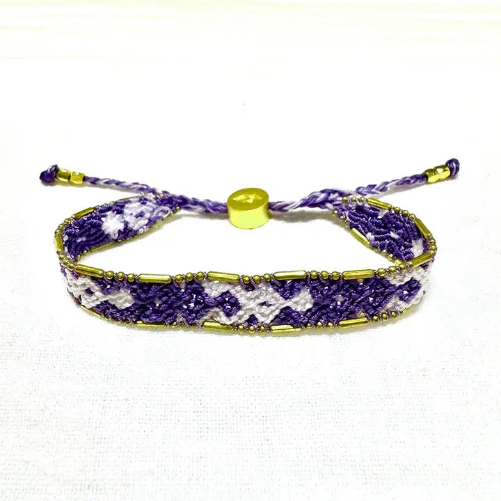 Bali Friendship Bracelet - Purple and White Love Is Project