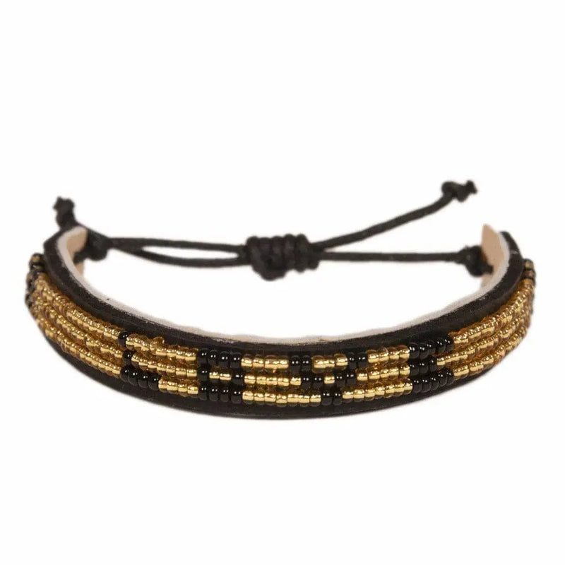 Skinny LOVE Bracelet - Gold/Black Love Is Project