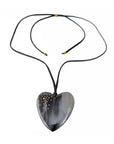 New Engravable Open Your Heart Necklace - Black