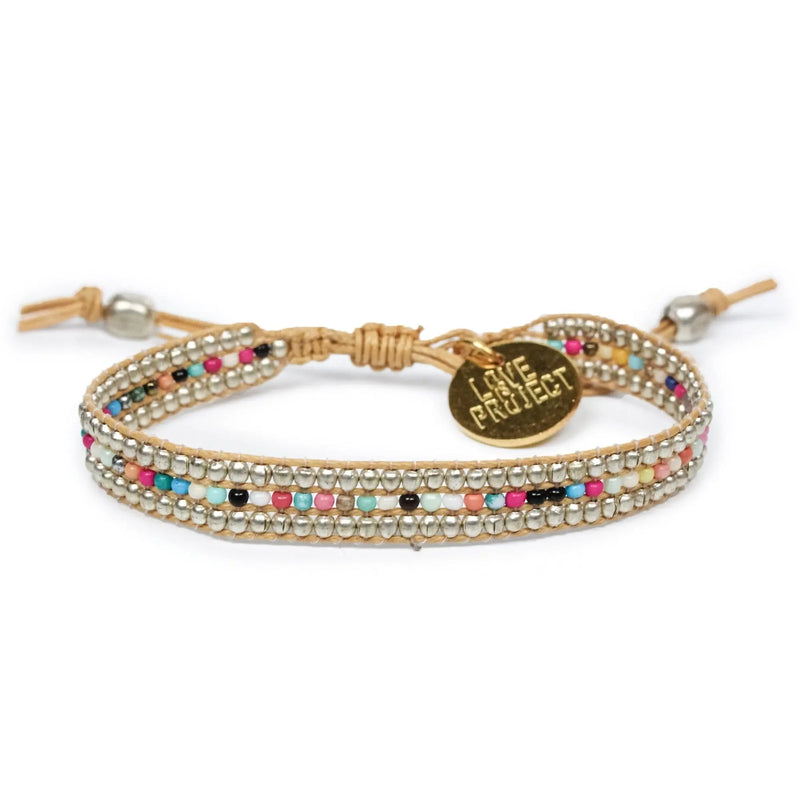 Skinny Silver Darjeeling Rainbow Bracelet Love Is Project