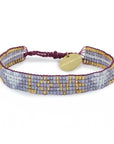 Seed Bead LOVE with Hearts Bracelet - Lavender