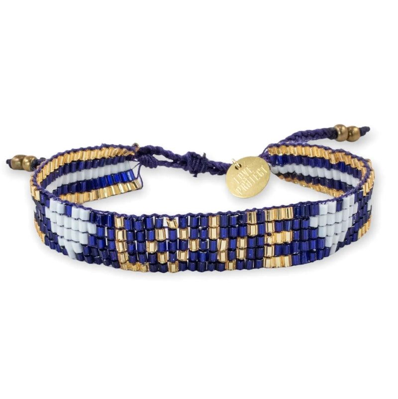Seed Bead LOVE with Hearts Bracelet - Sapphire Love Is Project