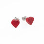Tagua Heart Earrings - Red Love Is Project