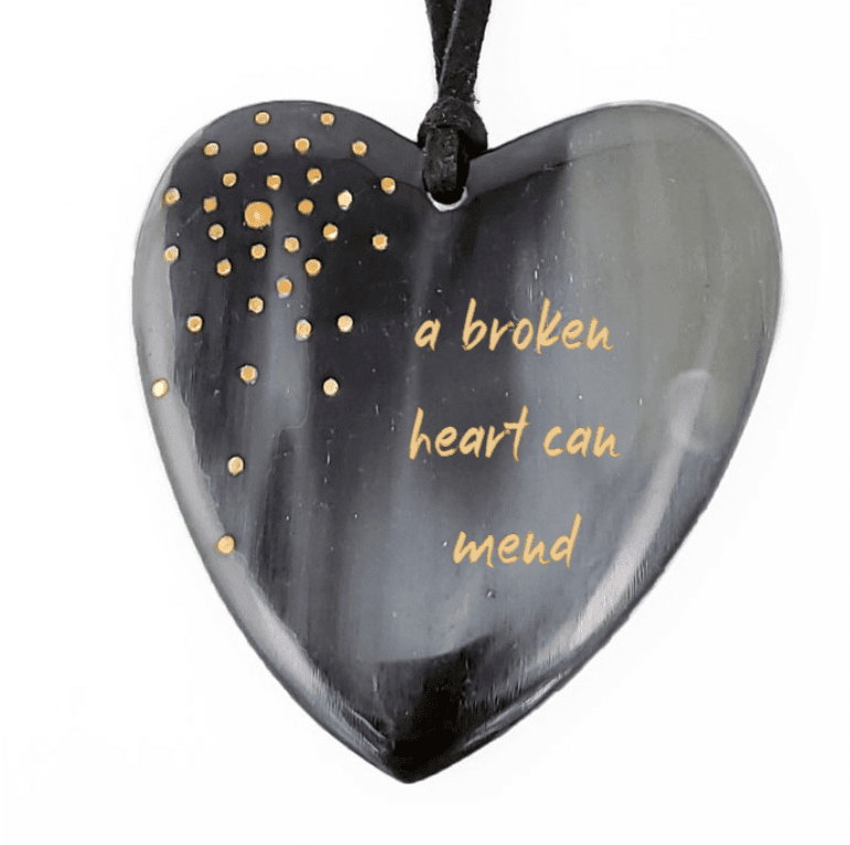 New Engravable Open Your Heart Necklace - Black