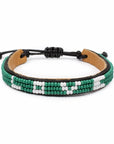Skinny LOVE Bracelet - Green and White