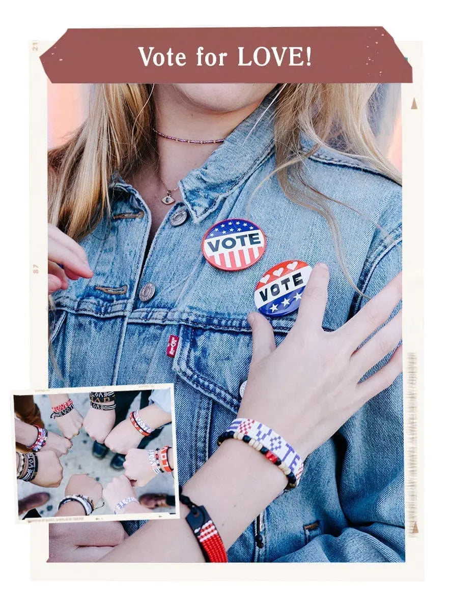 Vote Bracelet - Black/White Love Is Project