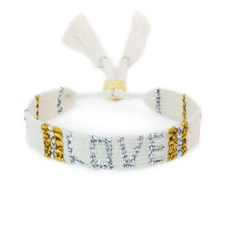 Atitlan LOVE Bracelet - White & Gold Love Is Project