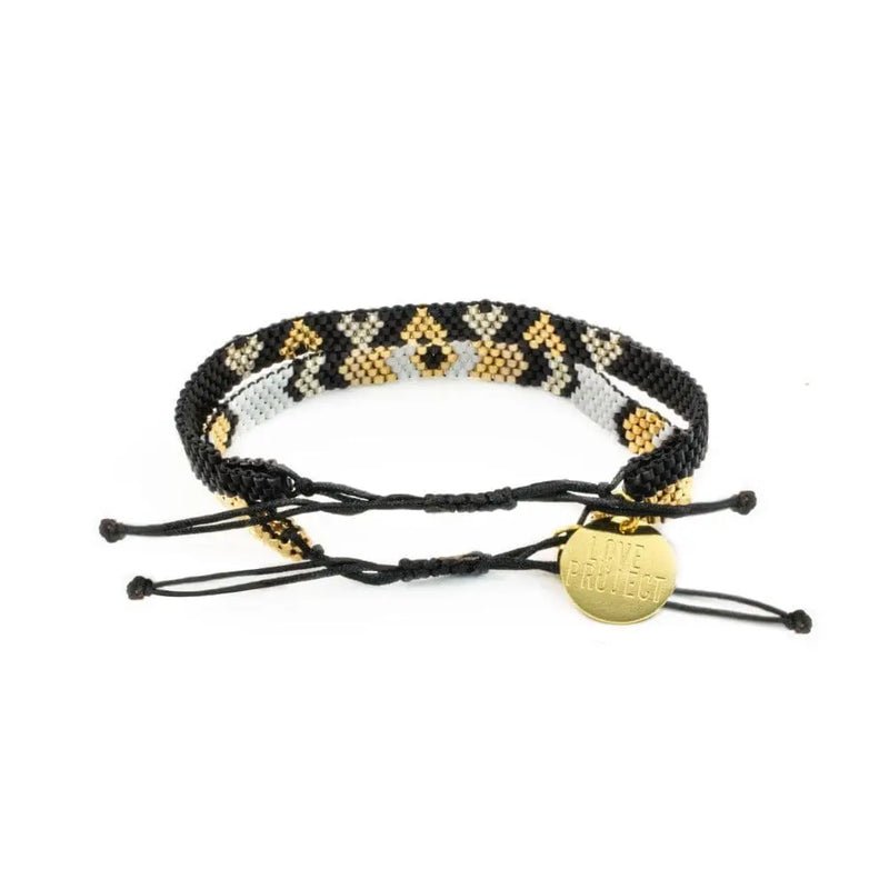 Chaquira Bracelet Set (of 2) - Black & Brown Love Is Project