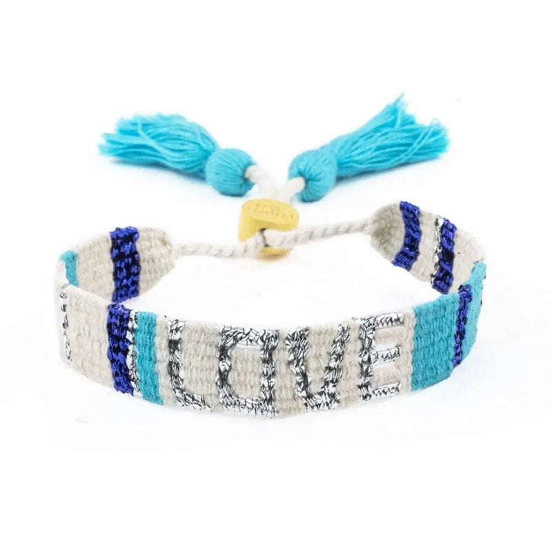 ATITLAN LOVE BRACELET - BLUE & WHITE Love Is Project
