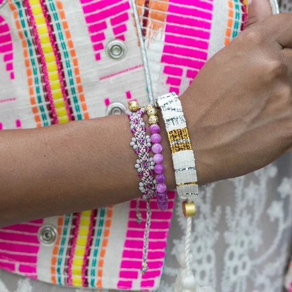 Namaste Chakra Stone Bracelet - Fuchsia Agate Love Is Project