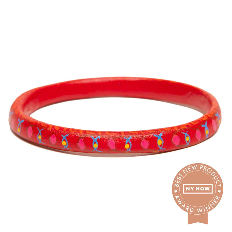 Corazon Wooden Bangle - Red Love Is Project