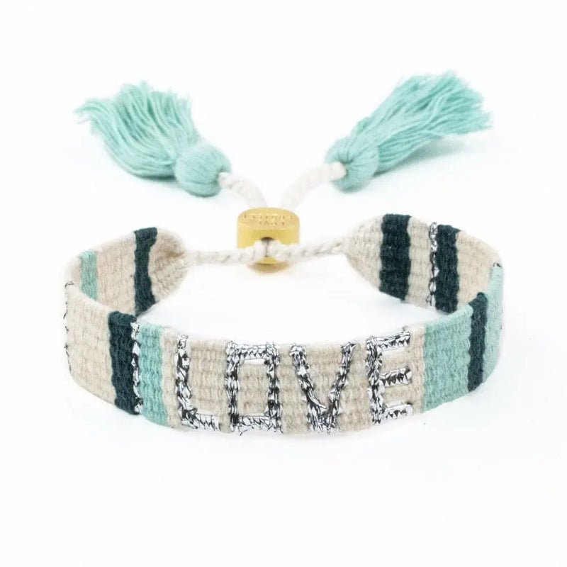 ATITLAN LOVE BRACELET - GREEN & WHITE Love Is Project