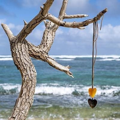 New Engravable Open Your Heart Necklace - Black