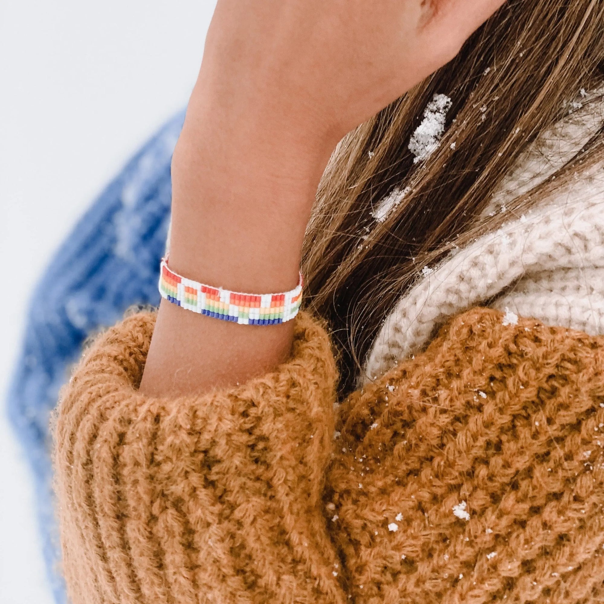 Custom Seed Bead LOVE Bracelet - Rainbow Love Is Project