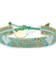 Seed Bead LOVE with Hearts Bracelet - Mint