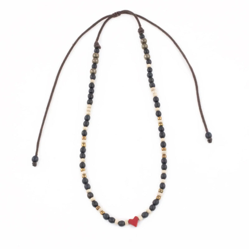 Tagua Heart Necklace - Red Love Is Project