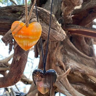 New Engravable Open Your Heart Necklace - Black