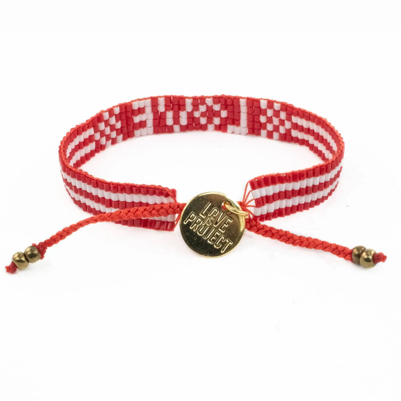 Seed Bead LOVE Bracelet - Red Love Is Project