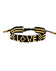 Seed Bead LOVE Bracelet - Black and Gold