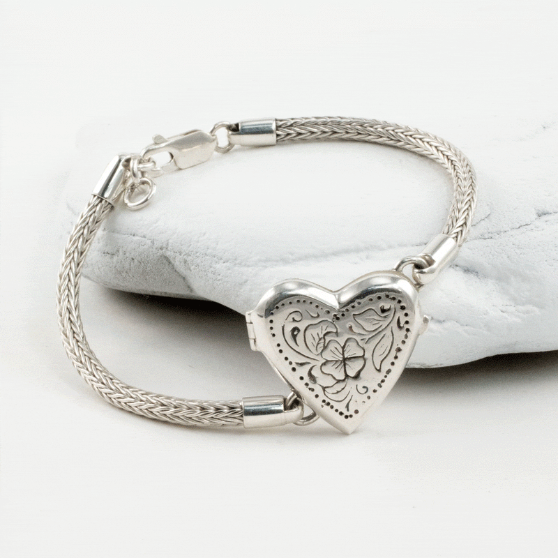 Sterling Silver Heart Locket Bracelet Love Is Project