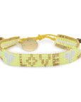 Seed Bead LOVE with Hearts Bracelet - Sunshine Yellow