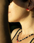 Tagua Heart Necklace - Red