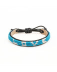 Skinny LOVE Bracelet - Sky Blue / White
