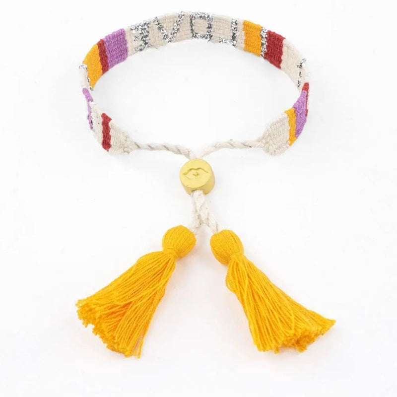 ATITLAN LOVE Bracelet -  WHITE & RED Love Is Project