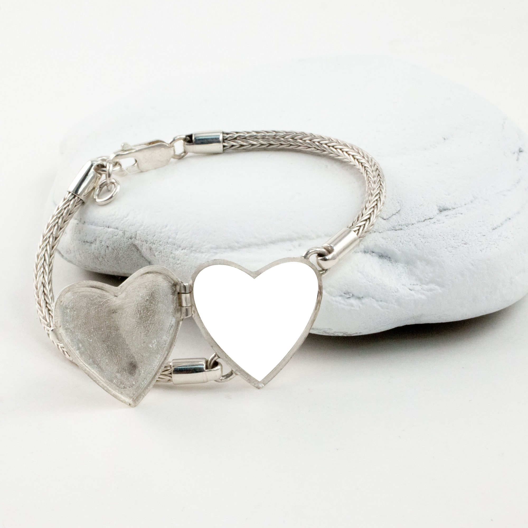 Sterling Silver Heart Locket Bracelet