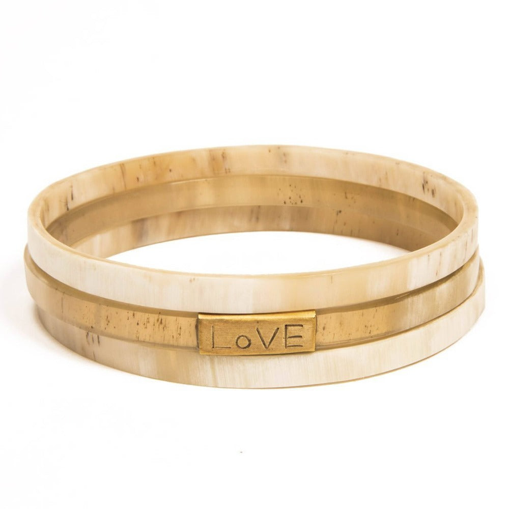 Trinity Horn Bangles White Bangle Love Is Project