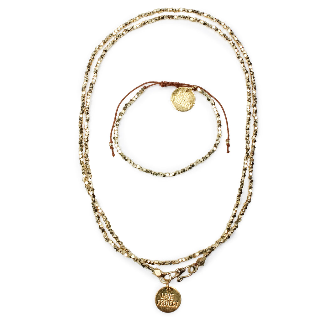 Bollywood Bracelet & Necklace Set - Gold - Love Is Project