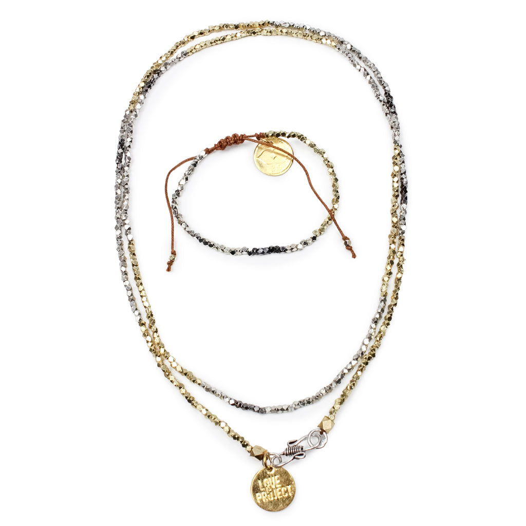 Kali Ombre Bracelet & Necklace Set - Silver / Gold - Love Is Project