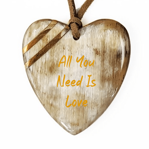 Cross inside Heart Olive Wood Necklace - Made in Bethlehem