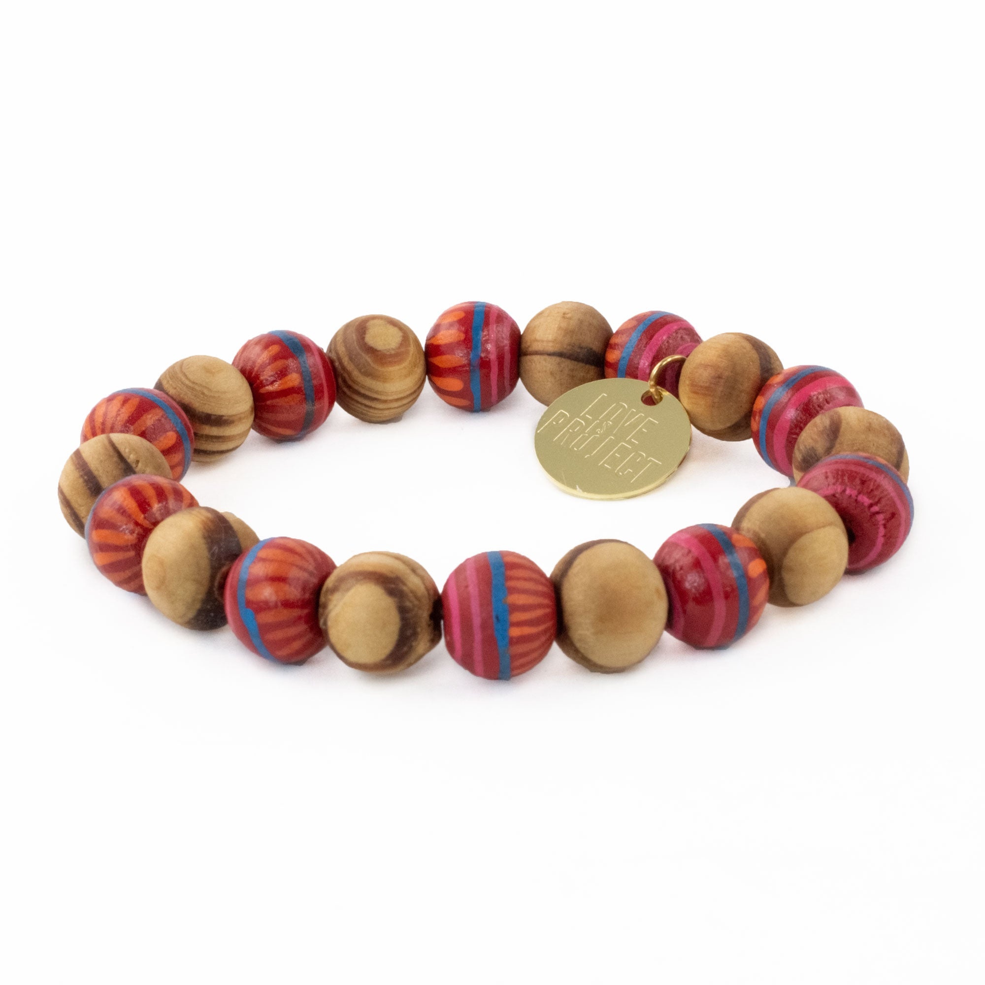 Frida Bracelet | Red Wooden Beads Bracelet | Love Is Project