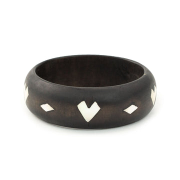 Mindanao Pearl & Wood Bangle - Heart made by artisans in the Philippines. Love Is Project creates jobs. 