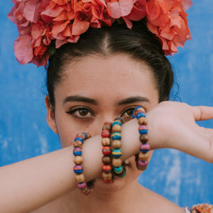 Frida Bracelet | Red Wooden Beads Bracelet | Love Is Project