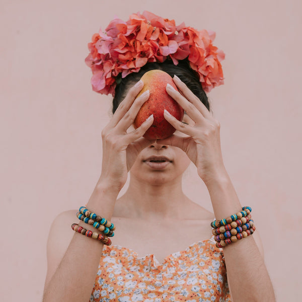 Frida Bracelet | Red Wooden Beads Bracelet | Love Is Project