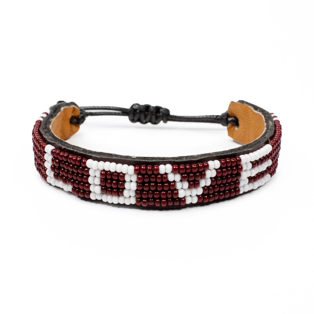 LOVE Bracelet - Burgundy and White - Love Is Project