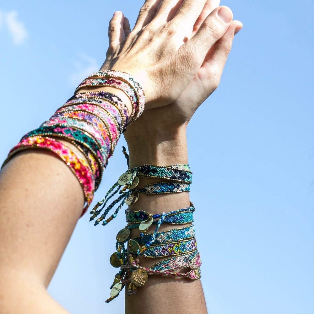 Buy Custom Candy Stripe Friendship Bracelets Colourful Woven Online in India  - Etsy