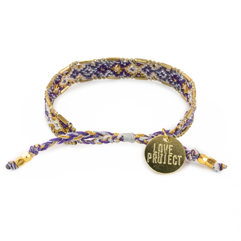 Metallic Bali Friendship Bracelet, Moonlight Sky