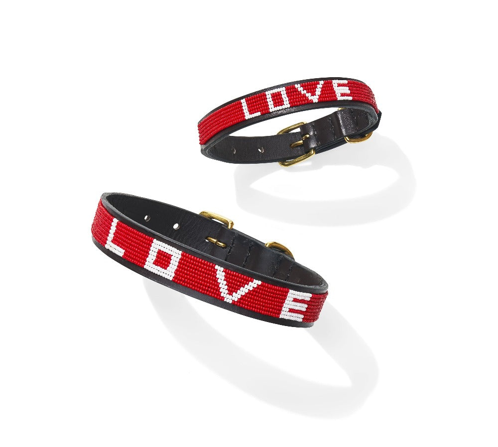 Beaded Pet Collar - Large Pet Collar - Love Is Project