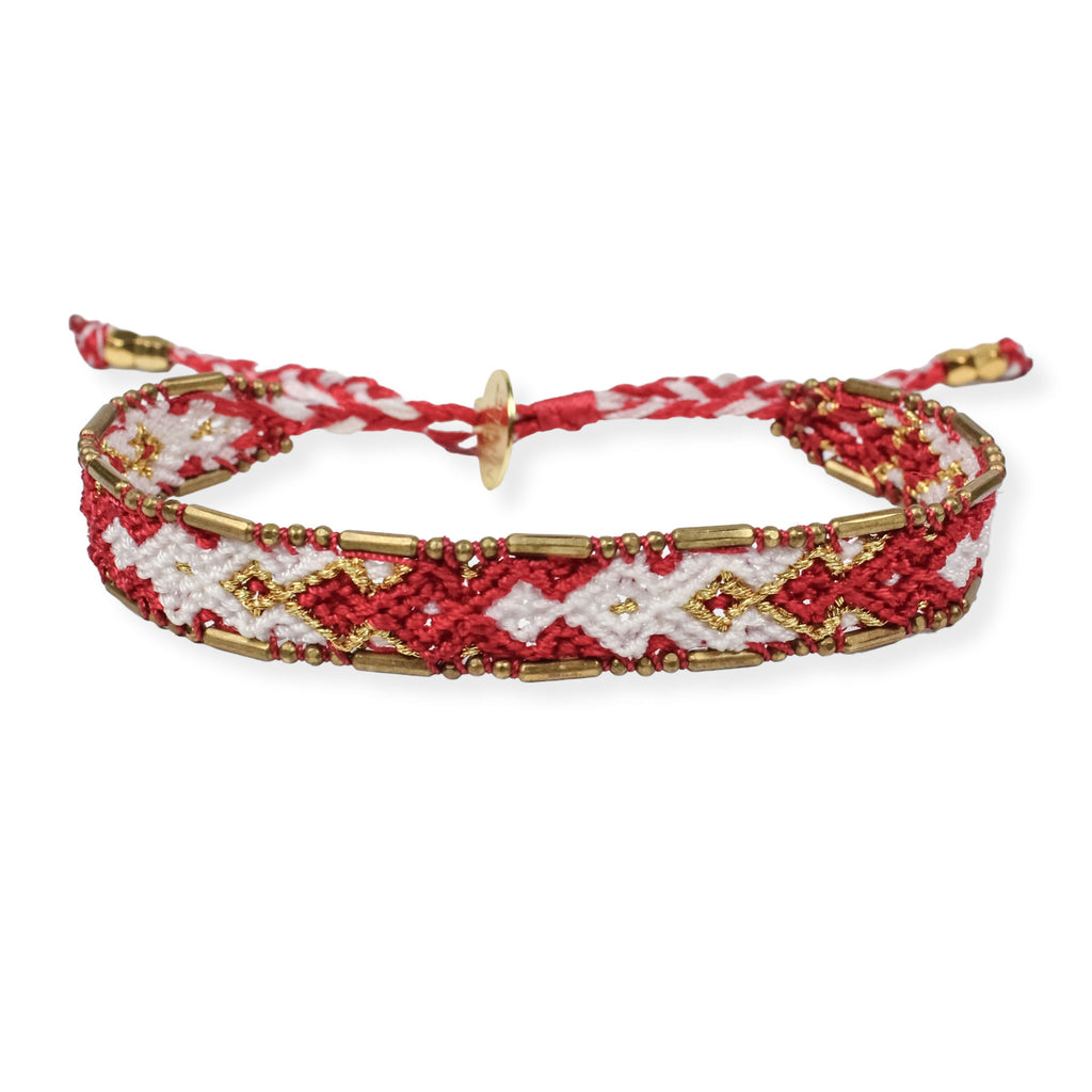 Bali Friendship Bracelet - Red and White - Love Is Project