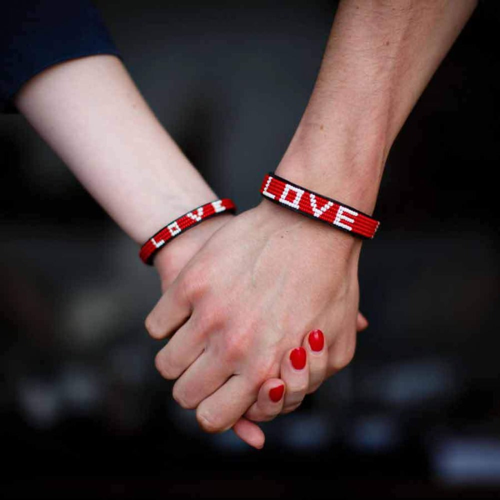 Skinny LOVE Bracelet - Red - Love Is Project