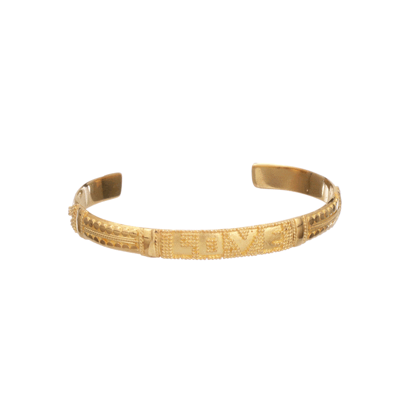 The gold Alchemy LOVE Bracelet from Love Is Project