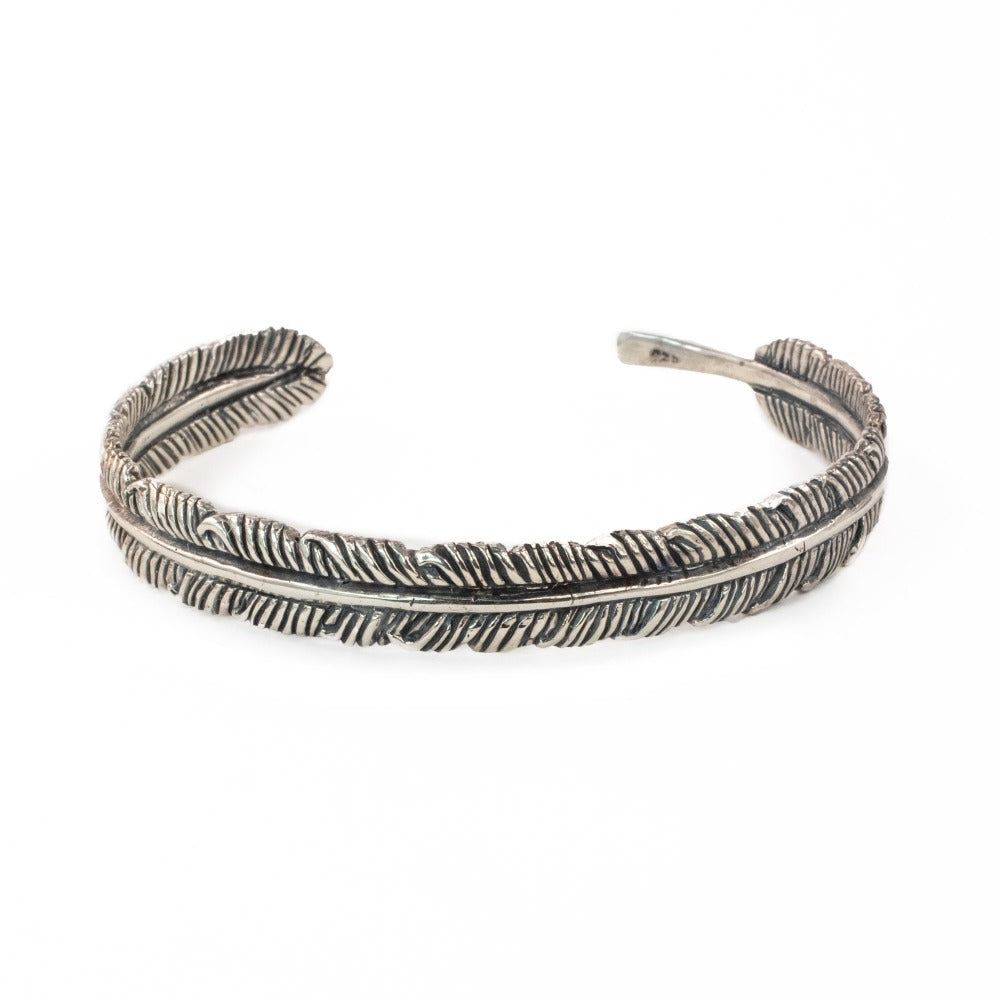 Navajo Sterling Silver Hand Crafted Feather Bracelet Cuff – Amanda Radke